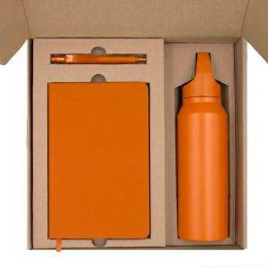 Coffret cadeau, bouteille isotherme, stylo, carnet personnalisable – réf. VA989-07