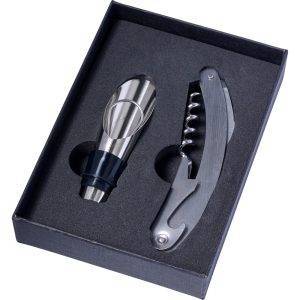 Coffret sommelier 2 pièces noir personnalisable avec logo