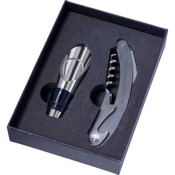 Coffret sommelier 2 pièces noir personnalisable avec logo