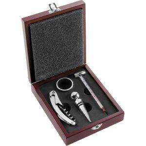 Coffret sommelier 4 pièces argent personnalisable avec logo