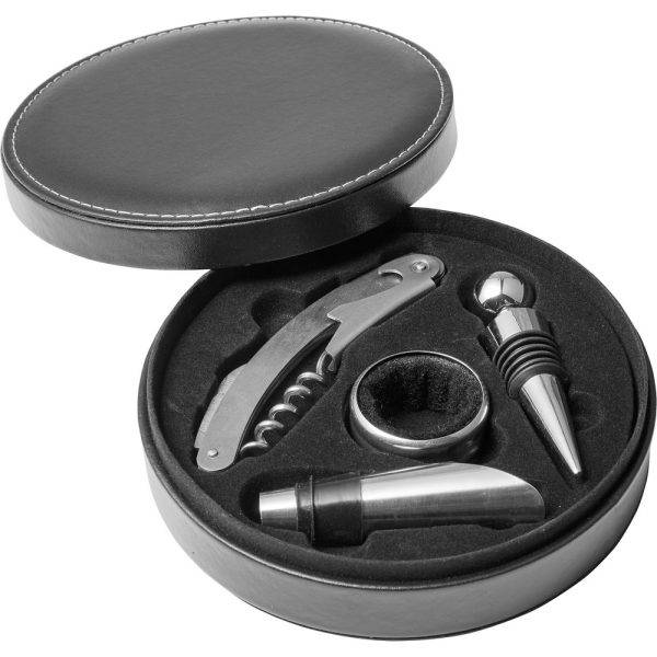 Coffret sommelier 4 pièces noir personnalisable avec logo