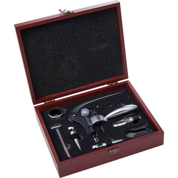 Coffret sommelier 9 pièces bois personnalisable avec logo