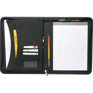 Conférencier A4, carnet noir personnalisable avec logo – réf. V2307-03