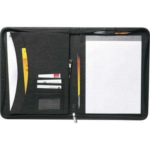 Conférencier A4, carnet noir personnalisable avec logo – réf. V2307-03