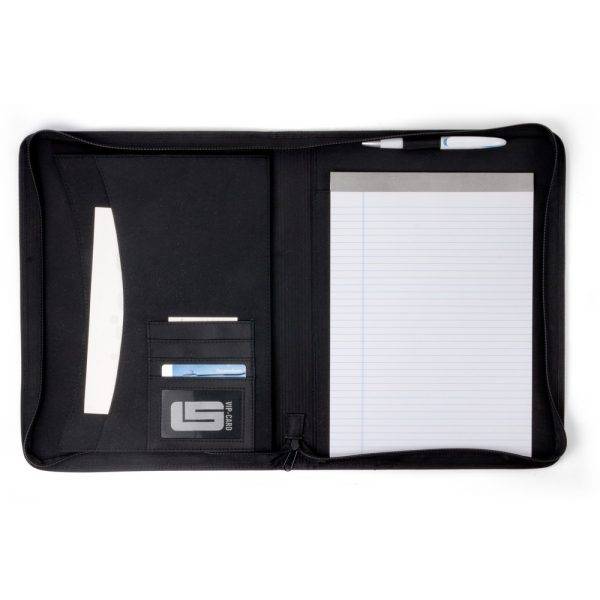Conférencier A4, carnet noir personnalisable avec logo – réf. V2547-03
