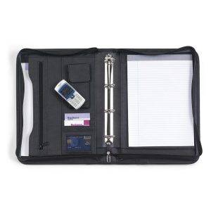 Conférencier A4, carnet noir personnalisable avec logo