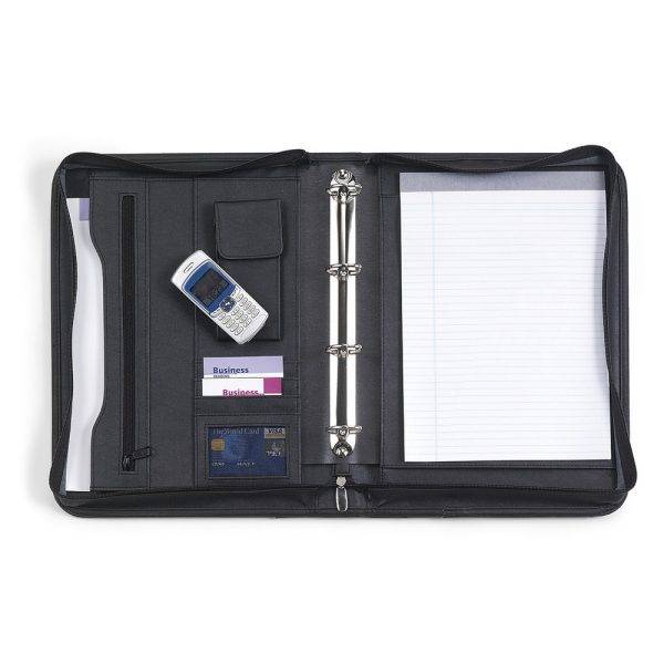 Conférencier A4, carnet noir personnalisable avec logo