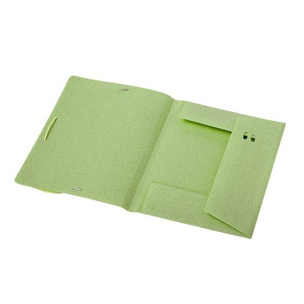 Conférencier en paille de blé env. A4 vert personnalisable avec logo