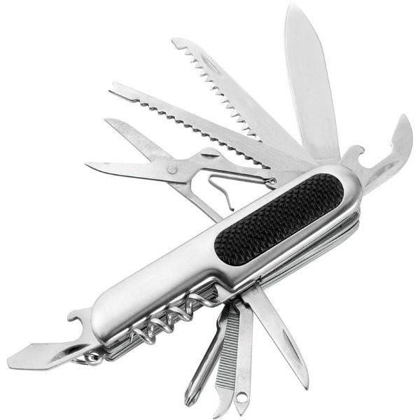 Couteau de poche multifonctionnel argent personnalisable avec logo – réf. V4614-32