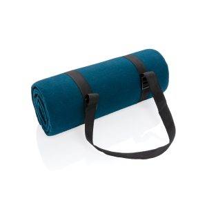 Couverture pique-nique en rPET Impact AWARE™ bleu personnalisable