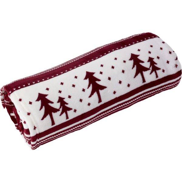 Couverture polaire bordeaux personnalisable avec logo