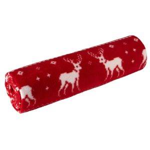 Couverture polaire rouge personnalisable avec logo