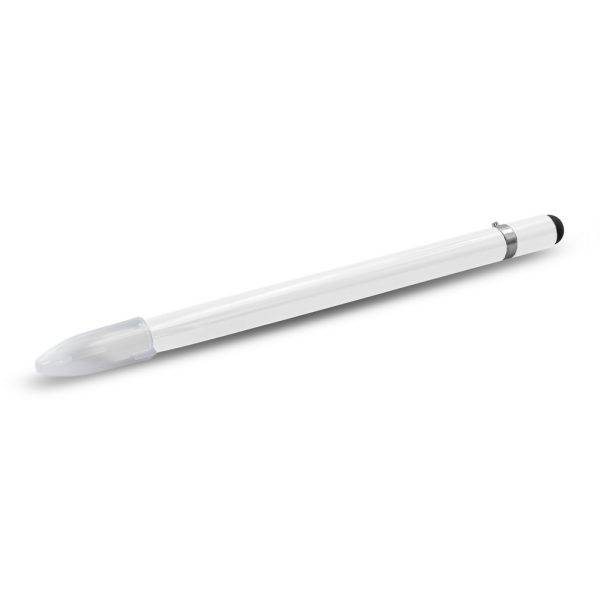 Crayon "éternel", stylo tactile Evald blanc personnalisable avec logo