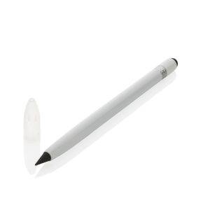 Crayon infini en aluminium avec gomme blanc personnalisable avec logo