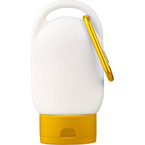 Crème solaire jaune personnalisable avec logo