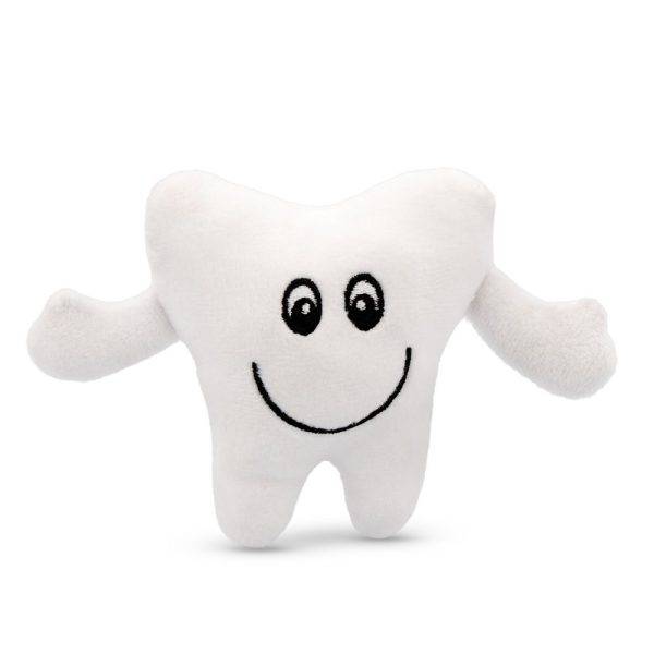 Dent en peluche Vilus blanc personnalisable avec logo
