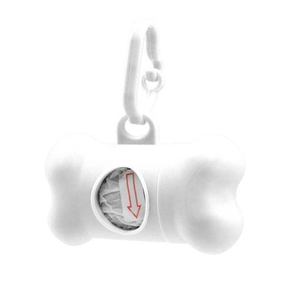 Distributeur de sacs pour chiens Zoga blanc personnalisable avec logo