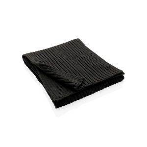 Écharpe tricotée 180x25cm Impact AWARE™ Polylana® noir personnalisable