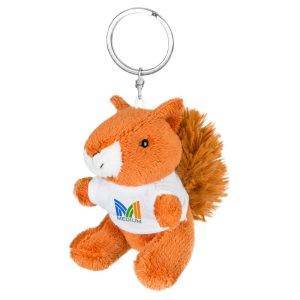 Écureuil en peluche, porte-clés Ginny orange personnalisable avec logo