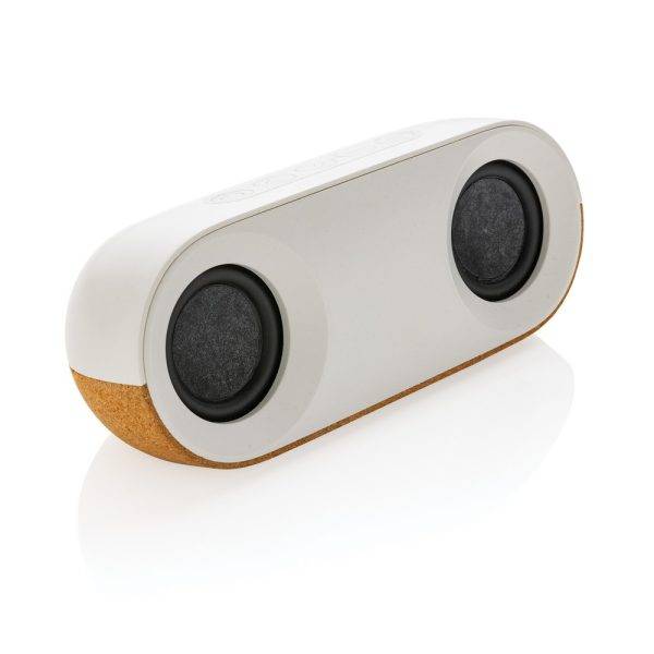 Enceinte 10W en plastique recyclé RCS et liège Oregon personnalisable