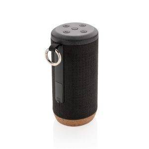 Enceinte en liège 10W Baia noir personnalisable avec logo
