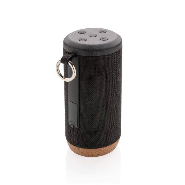 Enceinte en liège 10W Baia noir personnalisable avec logo