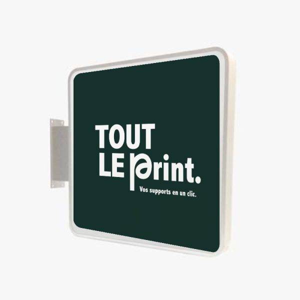Enseigne drapeau lumineuse carrée LED personnalisée – ToutLePrint