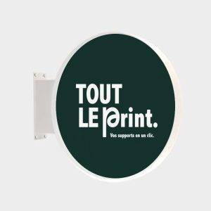 Enseigne drapeau lumineuse ronde LED personnalisée – ToutLePrint