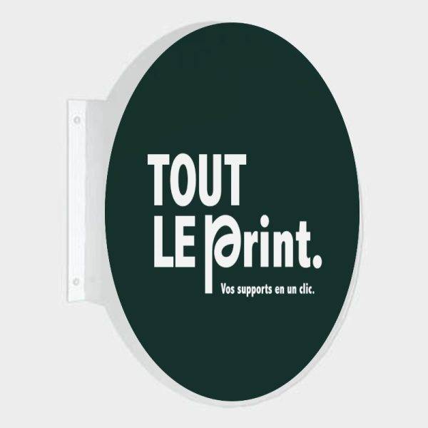 Enseigne drapeau ronde non lumineuse personnalisée – ToutLePrint