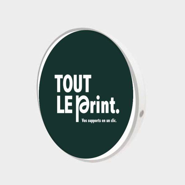 Enseigne lumineuse ronde en applique murale personnalisée – ToutLePrint