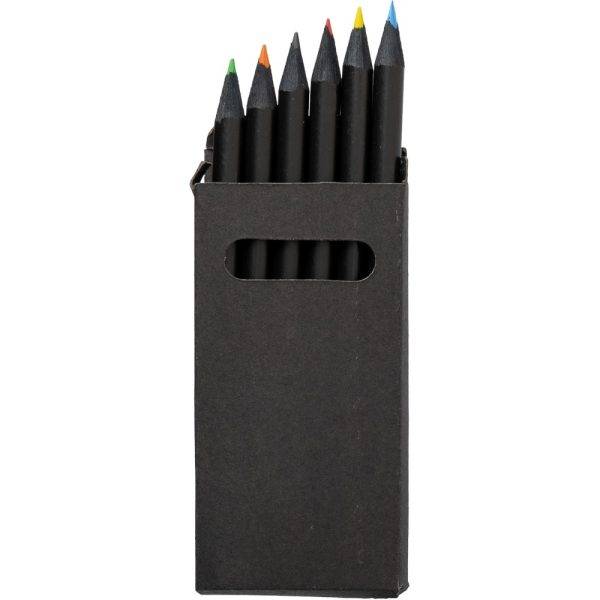 Ensemble de crayons de couleur noir personnalisable avec logo – réf. VA161-03