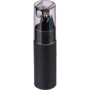 Ensemble de crayons de couleur noir personnalisable avec logo