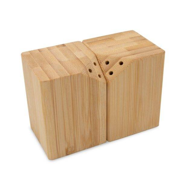 Ensemble salière et poivrière en bambou | Alfred bois personnalisable