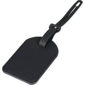 Étiquette de bagage avec localisateur noir personnalisable avec logo