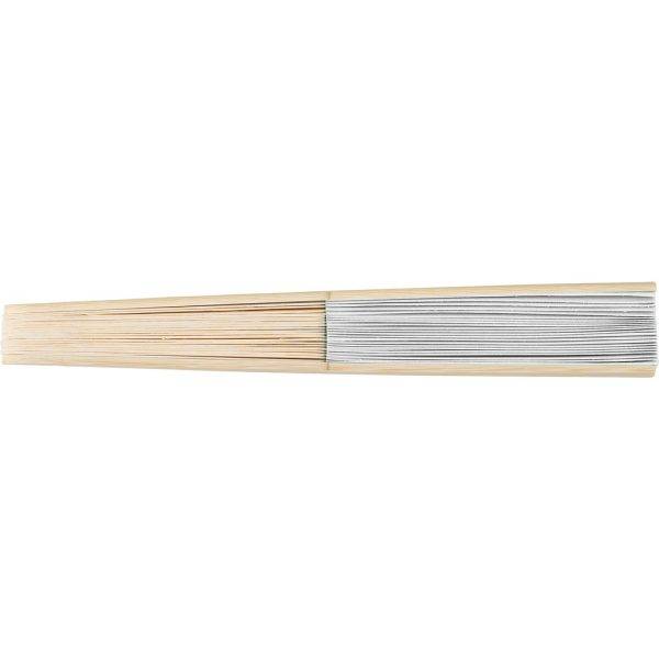 Éventail en bambou blanc personnalisable avec logo