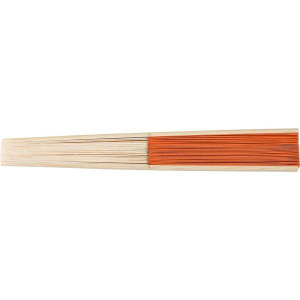 Éventail en bambou orange personnalisable avec logo