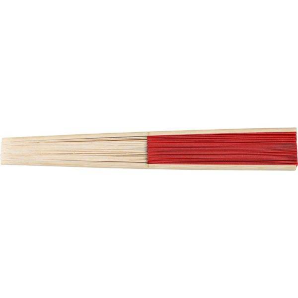 Éventail en bambou rouge personnalisable avec logo