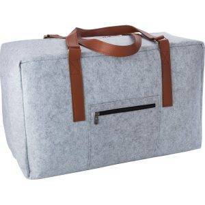 Feutre RPET sport, sac de voyage gris personnalisable avec logo – réf. V1251-19