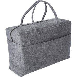 Feutre RPET sport, sac de voyage gris personnalisable avec logo
