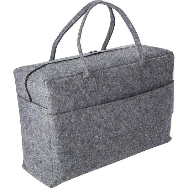 Feutre RPET sport, sac de voyage gris personnalisable avec logo