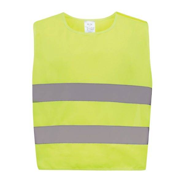 Gilet RPET, taille enfant jaune personnalisable avec logo – réf. P239.756