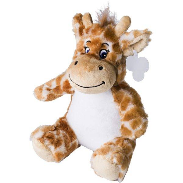 Girafe en peluche orange personnalisable avec logo
