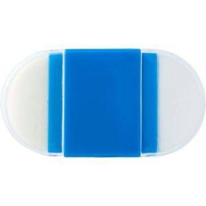 Gomme, taille-crayon bleu personnalisable avec logo