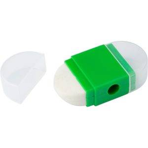 Gomme, taille-crayon vert claire personnalisable avec logo