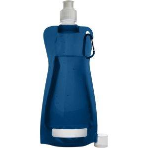 Gourde pliable 420 ml avec mousqueton bleu marine personnalisable