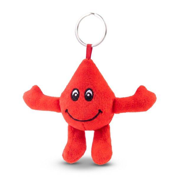 Goutte de sang en peluche, porte-clés Sangino rouge personnalisable