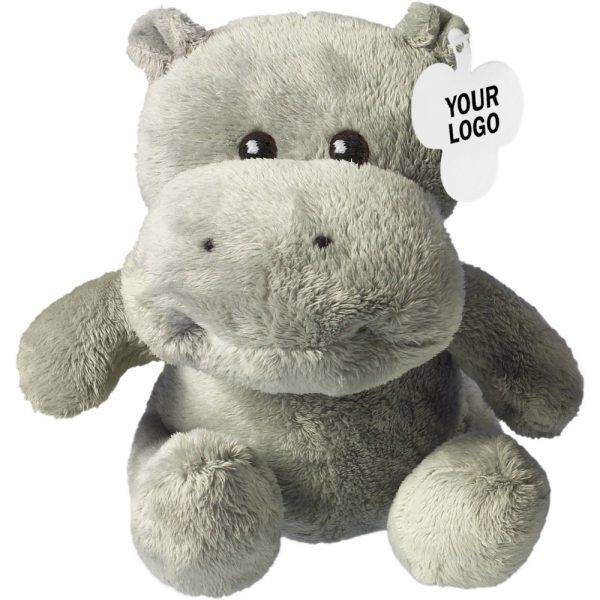 Hippopotame en peluche neutre personnalisable avec logo