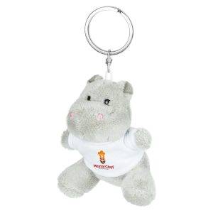 Hippopotame en peluche, porte-clés Patsy gris personnalisable