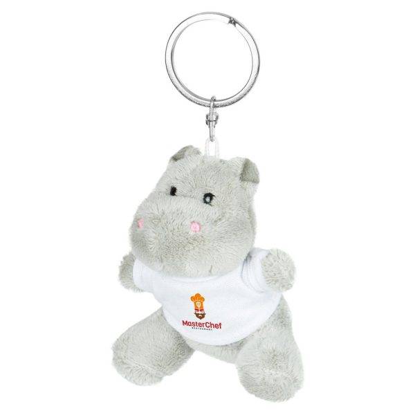 Hippopotame en peluche, porte-clés Patsy gris personnalisable