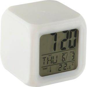 Horloge de bureau blanc personnalisable avec logo